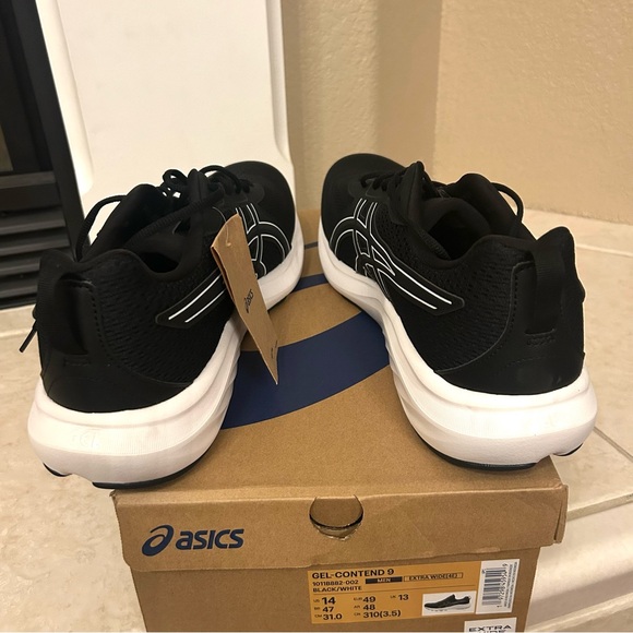 NWT New in Box ASICS Men's Gel Contend 9 Black Running Shoes - Picture 12 of 16